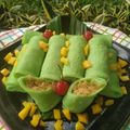 Cooksnap dari fanny trihandayani untuk resep Dadar Gulung (green pancake roll stuff with grated coconut) 😅