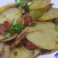 Shazi Mudabbir's cooksnap of when they made Aloo ki spicy bhujiya.