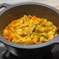 El cooksnap de Jesús Ruiz cuando hizo Tajine de cordero, alcachofas y guisantes.