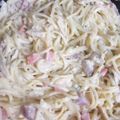 El cooksnap de cami galvis cuando hizo Espaguetis con Pollo y Crema de Leche.