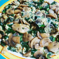 El cooksnap de Izaskun Ferreiro Inza cuando hizo Revuelto de champiñones con espinacas y pavo.