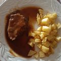El cooksnap de Natalia cuando hizo Redondo de ternera relleno con pasas y piñones en salsa.
