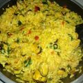 El cooksnap de Rocío Rodríguez Franco cuando hizo Arroz con camarones y mejillones.