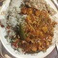 Ama Malik's cooksnap of when they made Egg fried rice with Dragon Chicken😋.