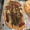 El cooksnap de eva cuando hizo Coca de pimientos, berenjenas y anchoas.