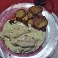 El cooksnap de valeria cuando hizo Pechugas de pollo con salsa de verdeo y papitas al horno.
