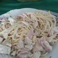 El cooksnap de Magalí cuando hizo Tallarines a lo Alfredo.