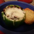 juslikcandy's cooksnap of when they made Philly cheesesteak stuffed bell peppers.