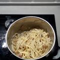 El cooksnap de Vicky Morales cuando hizo Espaguetis con nata, bacon y champiñones.