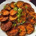 Madhvi Dwivedi का कुकस्नैप जब उन्होंने बैंगन भाजा (Baigan bhaja recipe in Hindi) बनाया था।