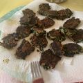 El cooksnap de Laura cuando hizo Tortitas de espinacas con piñones.
