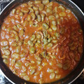 El cooksnap de Sonia cuando hizo Habas baby salteadas con huevo, jamón y tomate.