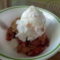 Randy's cooksnap of when they made Strawberry Rhubarb Cobbler.