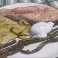 El cooksnap de Manuel S. Muñoz cuando hizo Salmón al horno con espárragos verdes y calabacín.