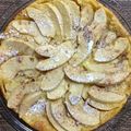 Miles's cooksnap of when they made Apple Clafouti.