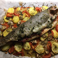 El cooksnap de Carlos Martin Chuecos cuando hizo Trucha rellena de jamón con guarnición.