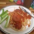 El cooksnap de Sandra Diaz de C cuando hizo Espaguetis con albóndigas.