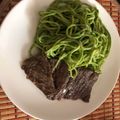El cooksnap de Rocio Sanchez Suarez cuando hizo Tallarines verdes con carne💚.