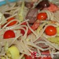 Cooksnap από ANGOLINA στη συνταγή Σπαγγέτι με ωμή ντομάτα και ελιές