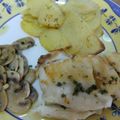 El cooksnap de luhe cuando hizo Supremas de merluza en salsa de limón con guarnición de champiñones salteados.