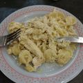 El cooksnap de natalia moyano cuando hizo Fideos con pollo con salsa blanca, sin crema en 30 min.