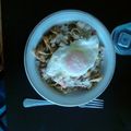 El cooksnap de Alex cuando hizo Tallarines de espinacas con salmón y huevo.