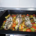 El cooksnap de Susana cuando hizo Caballas con ajo y perejil al horno.