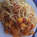 El cooksnap de Sara Lopez cuando hizo Espaguetis con calabaza y pimiento rojo.