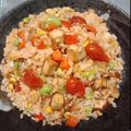 陳伽瑜 的 泡菜火腿櫛瓜蛋炒飯+炒番茄玉米的省時便當 cooksnap