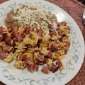El cooksnap de Emilio García cuando hizo Huevos revueltos con salchichas.