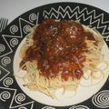 Sibongile Mathebula's cooksnap of when they made Spaghetti meatballs.