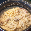 El cooksnap de Gema Andaluza Garcia Bautista cuando hizo 162. Espaguetis en salsa carbonara con nata y setas.