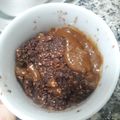 El cooksnap de Marce Guvi cuando hizo Volcán de dulce de leche y avena al microondas en taza. Postre light.