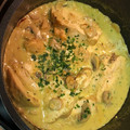 El cooksnap de Amaro cuando hizo Pollo al curry con champiñones.
