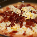 El cooksnap de Maria Arranz cuando hizo Salmorejo con huevo y jamón .