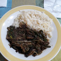 El cooksnap de Javiera P. cuando hizo Arroz con carne mongoliana.