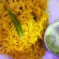 faryal's cooksnap of when they made Aloo ki tehari with matar.