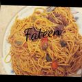 Fateen's cooksnap of when they made My special spaghetti jallof.
