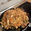 El cooksnap de Alexandra García cuando hizo Quinoa con pollo y verduras maceradas en salsa de soja.