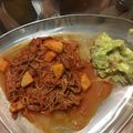 El cooksnap de Luis Barajas cuando hizo Carne desebrada de cerdo con papas en chile guajillo💖.