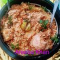 Areeba Khan's cooksnap of when they made Chicken yakhni pulao.