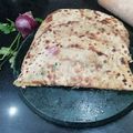 Aruna Thapar's cooksnap of when they made Aloo Stuffed Paratha- Tomato Soup.