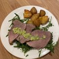 Genna's cooksnap of when they made Mustard crusted silverside roast beef and rocket salad #CookEveryPart.