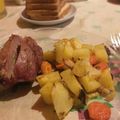 El cooksnap de Malena Moras cuando hizo Colita de cuadril, papas y verduras al horno de microondas.