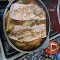 El cooksnap de Claudia Di Cola cuando hizo Salmón rosado con papas y vegetales😋😋.