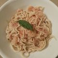 El cooksnap de Cintya Pizarro Donado cuando hizo Lingüini en crema de camarones.