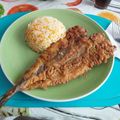 El cooksnap de Teresita Felíz cuando hizo Pescado frito con arroz y ensalada.