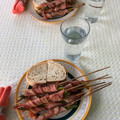 Margaret's cooksnap of when they made Asparagus Bacon Skewers.