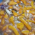 El cooksnap de sole rodriguez cuando hizo Calamar y gambas con calabaza sobre arroz.