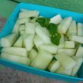 Cooksnap dari ulfa hyun jae1 untuk resep Es Kulit Melon Madu Cemilan Sehat untuk Anak